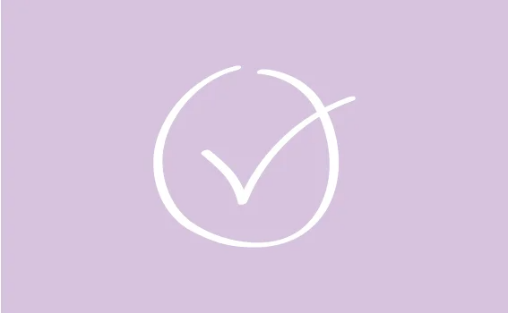 Tick with a light purple background.